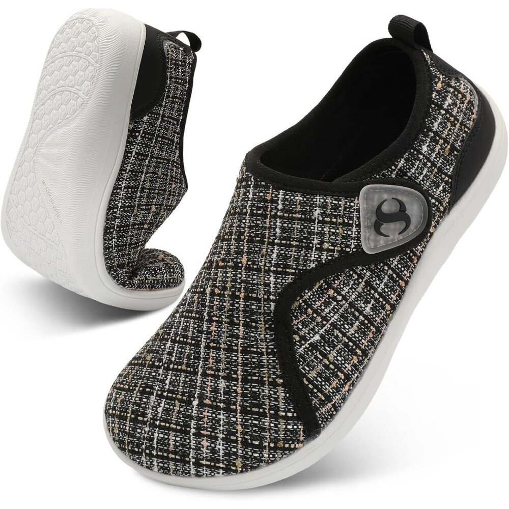 〽️Women's Comfortable Walking Shoes White Black Breathable Sneakers Closed Toe